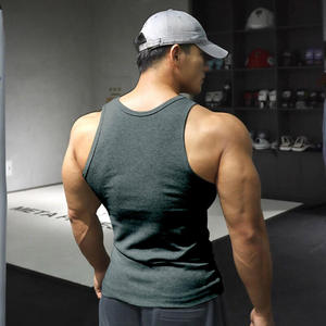 <b>Men</b> Gym Tank Top Breathable Lightweight <b>Sleeveless</b> Athletic Performance Shirt for Running Training Fitness Workout Wear - Product Image 6