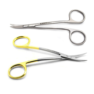 2 Piezas Tijeras Dentales La-Grange de Doble Curvatura para Recorte de Tejido y Encías, Instrumentos Quirúrgicos de Acero Inoxidable, Manuales, Certificación CE - Product Image 1