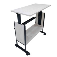 Table d'Ordinateur Réglable en Métal, Petite Table d'Appoint Mobile avec Roulettes, Design Moderne et Simple, Table d'Appoint en Métal