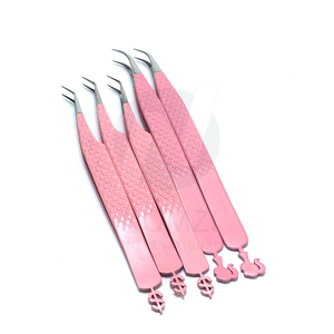 แหนบต่อขนตา Beauty Eyelash Volume Tweezers แบบญี่ปุ่น 45 90 องศา สีชมพู ดอลลาร์ สแตนเลสสตีล ป้องกันแม่เหล็ก จับขนตาได้อย่างสมบูรณ์แบบ - Product Image 2
