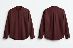 Camisas de Vestir Casuales de Manga Larga de Alta Calidad al por Mayor con Cuello Mao, Ligeras, de Color Liso y con Botones - Product Image 5