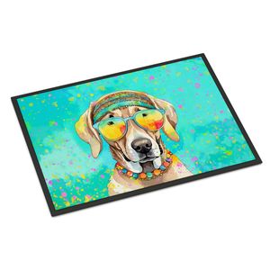 Weimaraner Hippie Dawg <b>Doormat</b> Non Slip <b>Washable</b> Low Pile 24H X 36W Indoor Outdoor Entryway Rug for Front Door - Product Image 1