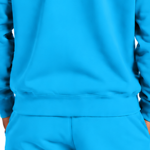 เสื้อสเวตเชิ้ตผู้ชายสีฟ้าอ่อน คอกลม แขนยาว สวมหัว ผ้าฟลีซลำลอง สกรีนโลโก้ได้ สตรีทแวร์ เสื้อกีฬาฤดูหนาว กันน้ำ - Product Image 6
