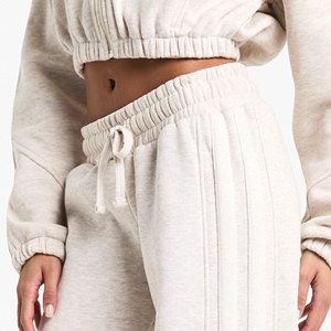 Custom Women's Winter Solid Hooded Cargo Tracksuit <b>Set</b> High Neck Crop Top and <b>Joggers</b> 2 Piece <b>Matching</b> Pockets Casual Outfit - Product Image 4