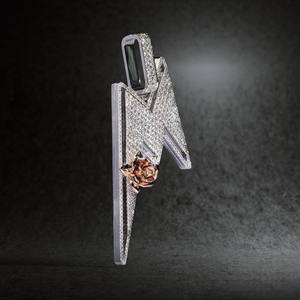 Colgante de Plata Pura 925 con Moissanita VVS, Verificado, Personalizado con Nombre, Fabricación 3D, Estilo Hip Hop - Product Image 3