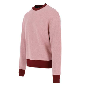 Unisex <b>Pink</b> Crew Neck Pullover Knitted <b>Sweatshirt</b> Regular Fit Solid Color Autumn Casual Wear - Product Image 6