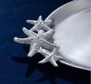 Plateau en métal texturé avec poignée en forme d'étoile de mer, idéal pour la cuisine et la salle à manger, article pour fournisseurs en gros - Product Image 5