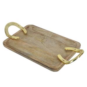 Luxury Food <b>Serving</b> <b>Tray</b> With <b>Gold</b> Horse Handles Wedding Decor Decorative <b>Trays</b> Fruits Tea Snacks <b>Tray</b> For <b>Serving</b> Use Table Use - Product Image 1