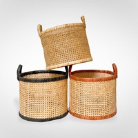 Panier à pain rond décoratif en rotin naturel, ensemble d'accessoires pour table de restaurant