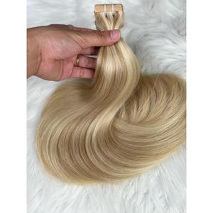 Extensiones de cabello humano virgen a granel, lisas, rubias, con puntas completas, trama única, extensiones de cabello con cinta adhesiva sin costuras - Product Image 2