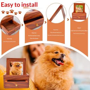 Wooden Pet Urn Ashes <b>Memorial</b> <b>Box</b> Photo Frame Commemorative Keepsake Chest for Dogs Cats Funeral Supplies - Product Image 5