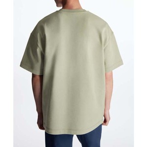 เสื้อยืดคอกลมโอเวอร์ไซส์ สีพื้น ผู้ชาย ผ้าฝ้ายถัก 100% ทรงลำลอง ความยาวปกติ เป็นมิตรกับสิ่งแวดล้อม แห้งเร็ว - Product Image 4