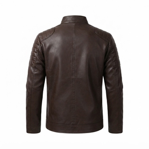 Blouson matelassé en cuir pour homme, col montant, fermeture éclair, chaud et rembourré pour l'hiver 2026 – Vente en gros - Product Image 3