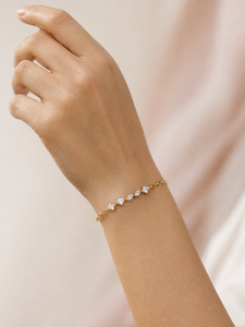 สร้อยข้อมือเพชรประดับอัญมณี Elvora ชุบทอง18K สำหรับผู้หญิงสร้อยข้อมืองานแต่งทรงเรขาคณิต - Product Image 1