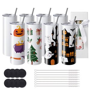 Set di 8 Tumbler in Acciaio Inox da 20 oz per Sublimazione, Doppia Parete con Materiale PC, Tumbler Vuoto per Design Personalizzati - Product Image 1