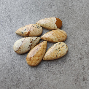 Biscuit Jasper Cabochon, grande forme de poire, calibré, pierre précieuse naturelle en vrac pour la fabrication de bijoux - Product Image 5