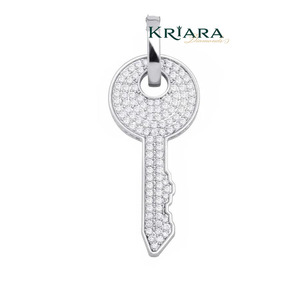 Moissanite <b>Key</b> Shape Moissanite Pendant 925 Silver Rose Gold Plated Themed Luxury Charm Unisex Everyday Wear Jewelry - Product Image 4