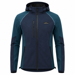 Veste matelassée à capuche pour homme, finition brillante, hiver, décontractée, imperméable, respirante, coupe-vent, tissu PU, polyester/nylon, fermeture éclair - Product Image 1