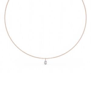 สร้อยคอเพชรทรงหยดน้ำเจียระไนแบบมินิมอล ประดับเพชรแล็บโกรว์ 18 นิ้ว - Product Image 2