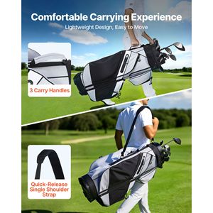 Borsa da Golf con 14 Divisori, Manici e Tracolla in PU, Tasche Portaoggetti per Uso Sportivo - Product Image 6