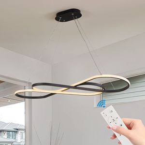 39\" Modern LED Pendant <b>Light</b> Infinity Design Hanging Ceiling Fixture Adjustable Height Dimmable for Living Room <b>Dining</b> Room - Product Image 4