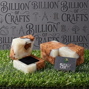 Premium Timber Resin <b>Ring</b> <b>Holder</b> for Bridal Ceremony Romantic Couple Gift - Product Image 3