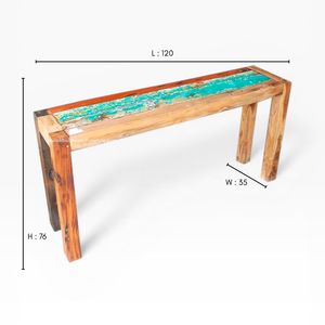 Mesa Consola Rústica de Madera de Teca para Sala de Estar, Entrada, Apartamento, Hotel, Muebles para el Hogar, Madera Reciclada de Barco, Estilo Costero, Venta al por Mayor - Product Image 2