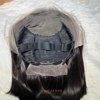 Perruque Carré Plongeant en Cheveux Vietnamiens Bruts de Haute Qualité, Cheveux Humains Alignés sur la Cuticule, Ultra Raides, Perruque Frontale en Dentelle HD 13x4