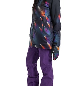 Chaqueta Impermeable Cortavientos para Esquí y Snowboard para Mujer, Azul Marino, Negro, Morado, Naranja, Blanco, Estampado Abstracto, con Capucha y Cierre Completo - Product Image 6