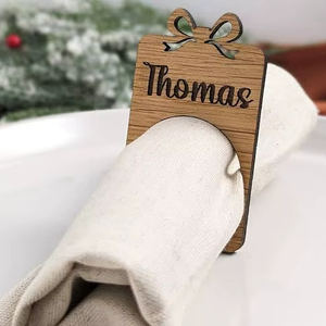 แหวนรองผ้าเช็ดปากไม้เอ็มดีเอฟแบบกำหนดเอง พร้อมดีไซน์พรีเมียมและทันสมัยสำหรับงานแต่งงาน งานอีเว้นท์ และงานปาร์ตี้ - Product Image 1