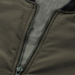 Blouson bomber pour homme, couleur unie, fermeture éclair, vêtement décontracté pour l'automne, coupe-vent, matière polyester, col rabattable - Product Image 6