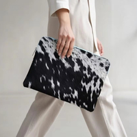 Wholesale Soft Durable Portable Hair-On Leather Laptop Sleeve Handmade Cowhide Protective Cover for Pro Custom Logo LHLS-0008