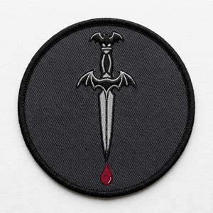 Parche Termoadhesivo Bordado de Colmillos de Vampiro y Ataúd, Insignia Redonda de Terror Gótico, Aplique Personalizado al por Mayor para Chaquetas y Mochilas - Product Image 2