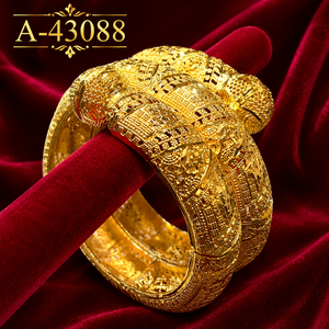 Traditional Trendy Women's Gold Plated Zinc Alloy Zircon <b>Engraved</b> <b>Bangles</b> | Indian Wedding Party Fashion Jewelry Third Party - Product Image 5