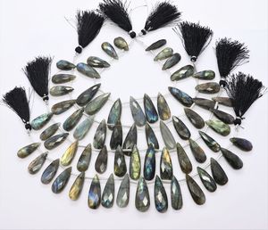 16 perles de labradorite naturelle facettées en forme de poire, labradorite bleue chatoyante, perles de pierres précieuses en forme de poire pour la fabrication de bijoux, vente en gros - Product Image 3