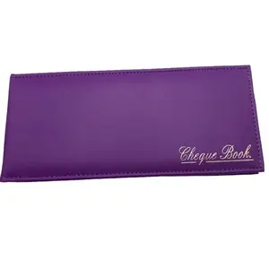 Handmade Purple Leather Cheque Book Holder Cover Holder Case Wallet Custom Engraved Register LCR-0079