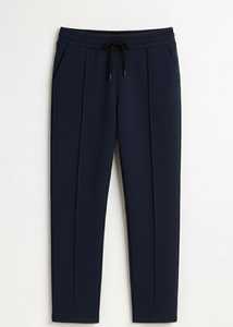 Navy Blue 100% Cotton Lightweight Jogger Pants for <b>Men</b> | Tapered Fit Pintuck <b>Trousers</b> with <b>Drawstring</b> Waist | Wholesale OEM/ODM - Product Image 3