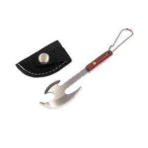 Llavero Abridor de Botellas de Acero Inoxidable Ecológico Forjado a Mano, Forma Irregular, Metal Duradero, Estilo Clásico, Mango de Madera con Cadena - Product Image 3