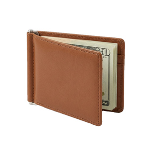 คลิปหนีบเงินหนังแท้ ป้องกัน RFID กระเป๋าสตางค์แบบพับบาง หนังวัวแท้ ใส่บัตรได้ สำหรับผู้ชาย ใช้ในธุรกิจและการเดินทาง - Product Image 5