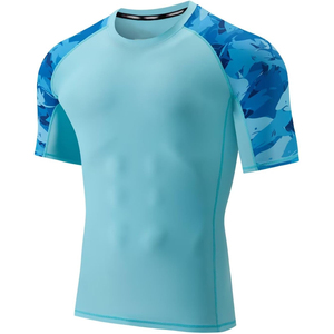 Wholesale Custom Sublimation Short Sleeve Swimwear Shirt Mma Diving <b>Surf</b> Swim Upf 50 Rash Guard with Customized Colors and Sizes - Product Image 4