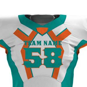 Uniformes de Fútbol Americano Sublimados con Estilo Personalizado OEM, Manga Corta, 100% Poliéster, Transpirables, de Secado Rápido, Hechos en Pakistán - Product Image 6
