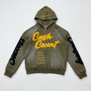 Olive Green Graphic Men’s Hoodies Shorts Set Custom Embroidery Logo Streetwear Tracksuits Casual Jogger Fashion Apparel Hoodies - Product Image 2