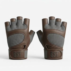 Guantes de Gimnasio Unisex de Medio Dedo, de Cuero PU, con Palma Acolchada, Agarre Antideslizante, Transpirables, con Soporte para Muñeca, para Entrenamiento Físico - Product Image 1