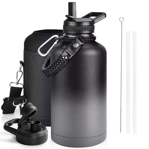 Sip Friendly With <b>Straw</b> Lid 2L 64 oz Freesip Insulated Stainless Steel <b>Water</b> <b>Bottle</b> - Product Image 1
