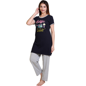 Conjunto de Pijama para Mujer, Corte Holgado, Estampado, Ropa de Dormir Transpirable, ODM - Product Image 2