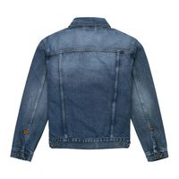 Veste en jean bleu délavé pour homme, boutonnée, manches longues, style classique, avec poches avant