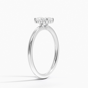 Bague BOJ 086 en argent 925, taille ovale, avec halo de griffes, solitaire en moissanite 2 carats couleur D VVS1 certifiée GRA, prix bas - Product Image 2