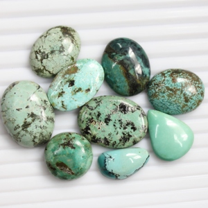 Natural Tibetan Turquoise Cabochon , Genuine <b>Blue</b> Green Turquoise Stones, Polished Cabochons Direct Factory <b>Ring</b> Size Wholesale - Product Image 2