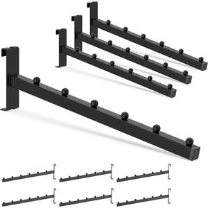 HUHOLE Paquete de 10 Ganchos Negros para Panel de Rejilla, Tipo Cascada, con 6 Bolas, Removibles, de Plástico, para Montaje en Pared - Product Image 6