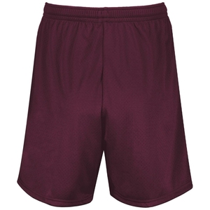 Shorts de sport pour homme en mesh marron, taille élastique, couleur unie, respirant, en polyester, pour le basketball/la course à pied. - Product Image 1